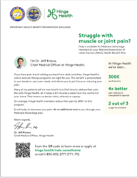 Hinge Health Medicare - Mailer 3 - Dr. Krauss - 10/09/2023